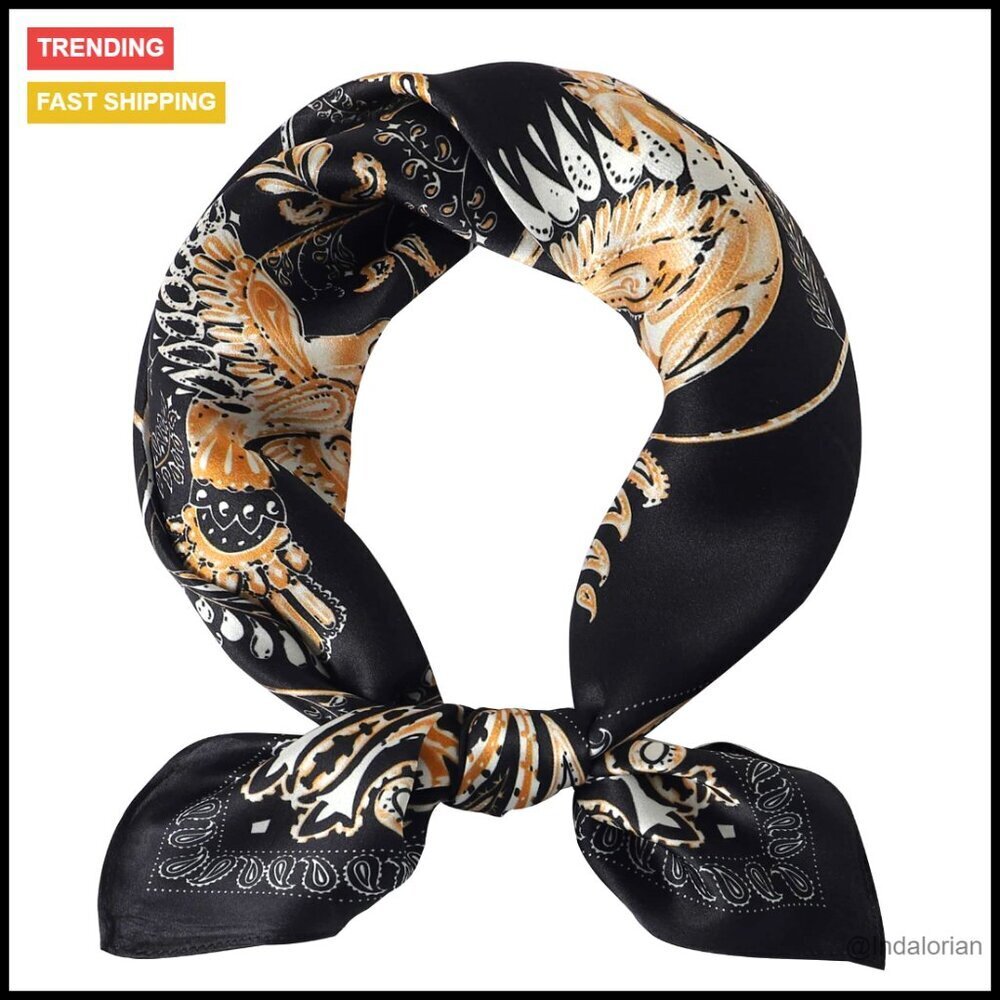 Pure Mulberry Silk Square Scarf Lightweight Hair Wrap Night Sleeping Chic